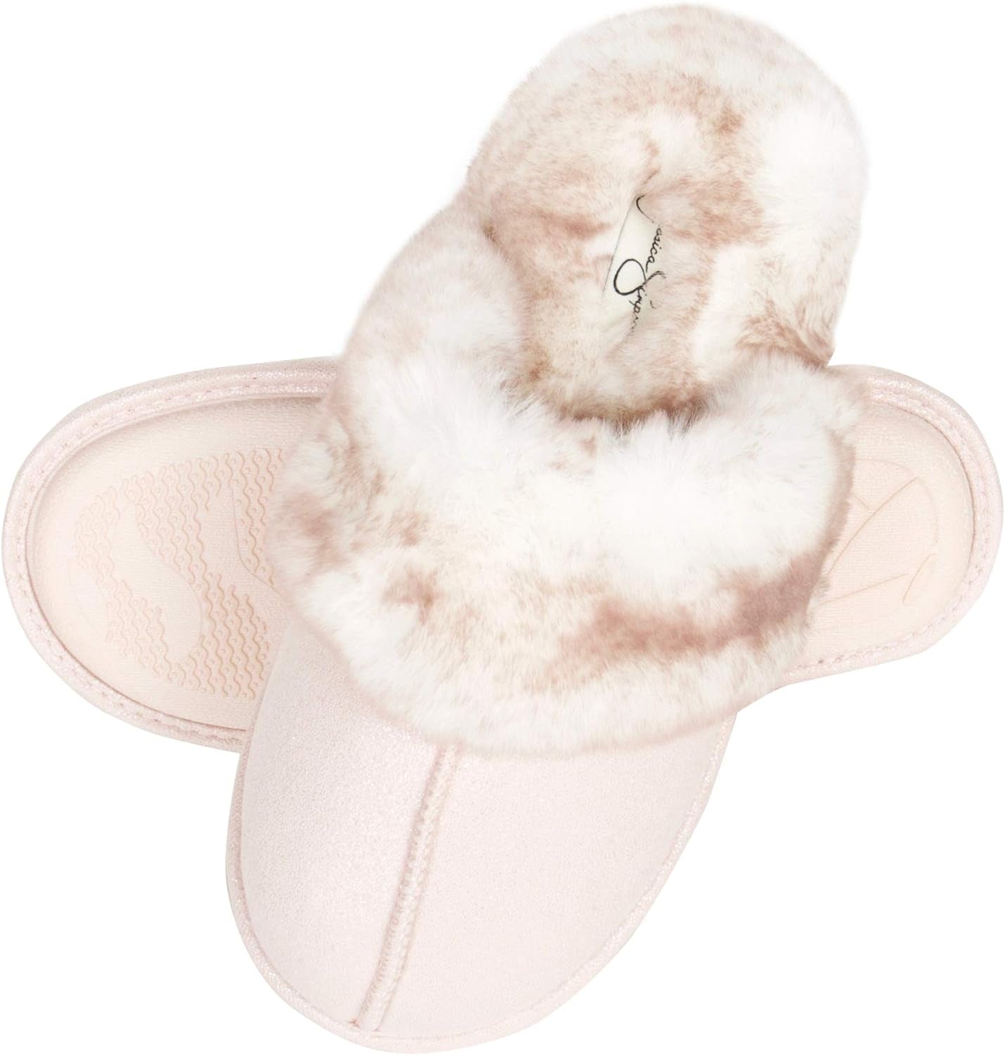 Indulge in Comfort with Jessica Simpson's Stylish Faux Fur Memory Foam Slippers - Perfect for Cozy Days!